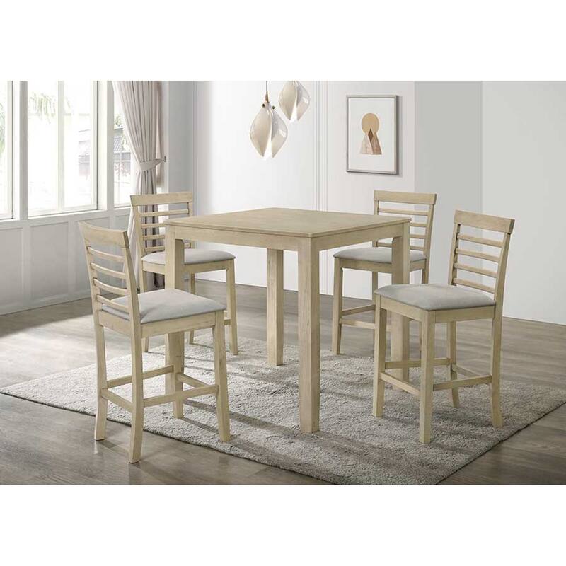 2-Piece Counter Height Chair Set - Cream Upholstered Seat