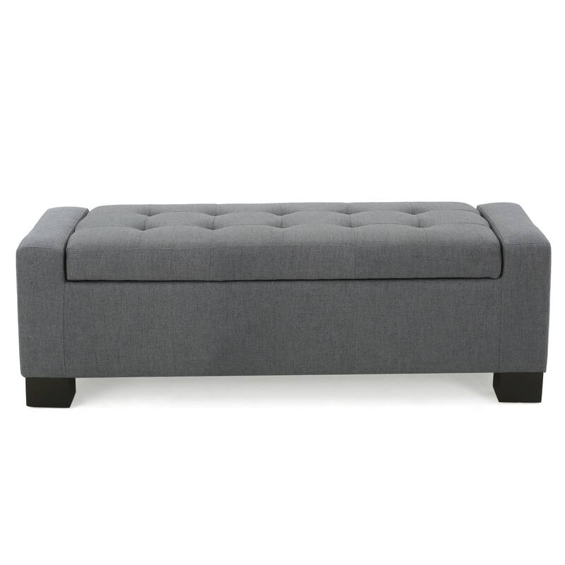 Storage Bench Upholstered Seat, End of Bed Bench Ottoman