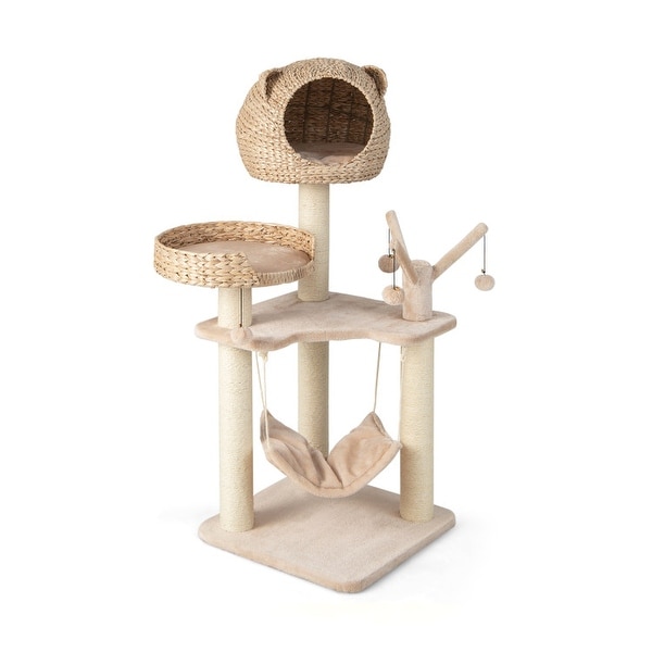 Multi Level Cat Tree with Condo Hammock and Rotatable Hanging Balls Natural natural Bed Bath Beyond 38455609