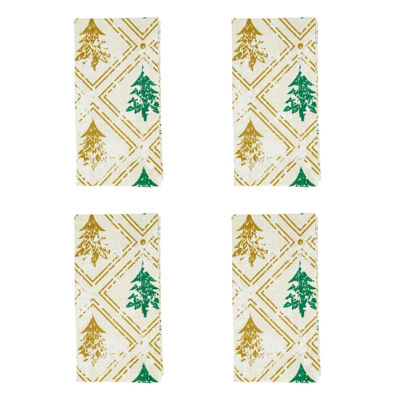 Christmas Trees Design Table Napkins (Set of 4)