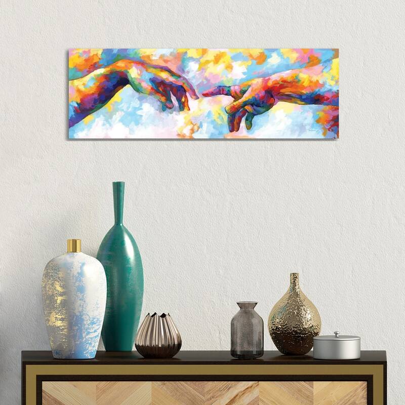iCanvas "The Creation Of Adam,A Homage To Michelangelo" by Leon Devenice Canvas Print - 12x36x1.5