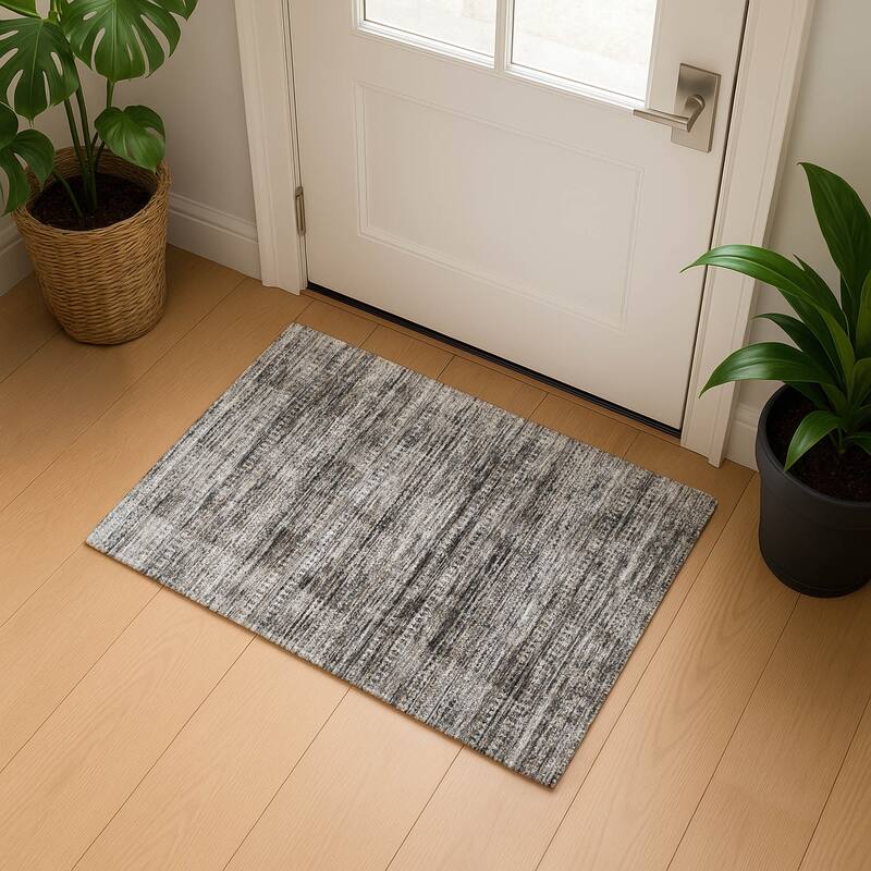 Premium Washable Super Soft Ombre Stripes Mayfield Rug - Taupe - 1'8" x 2'6"