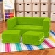 preview thumbnail 20 of 48, Jaxx Zipline Modular Kids Loveseat with Ottomans Lime