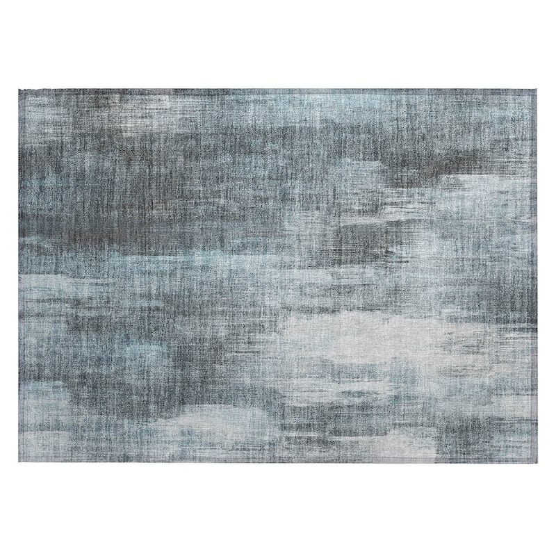 Machine Washable Indoor/ Outdoor Modern Ombre Chantille Rug