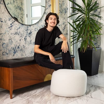 Gouchee Home Dotcom Woolly Indoor Bean Bag Pouf