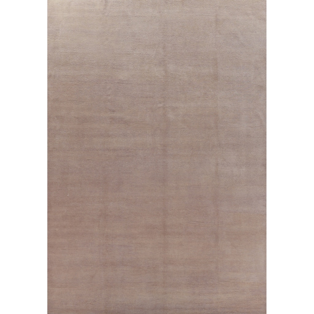 Hand Knotted Oriental 100% Wool Carpet Modern Solid Pink Gabbeh Area Rug - 13' 0'' X 10' 0''