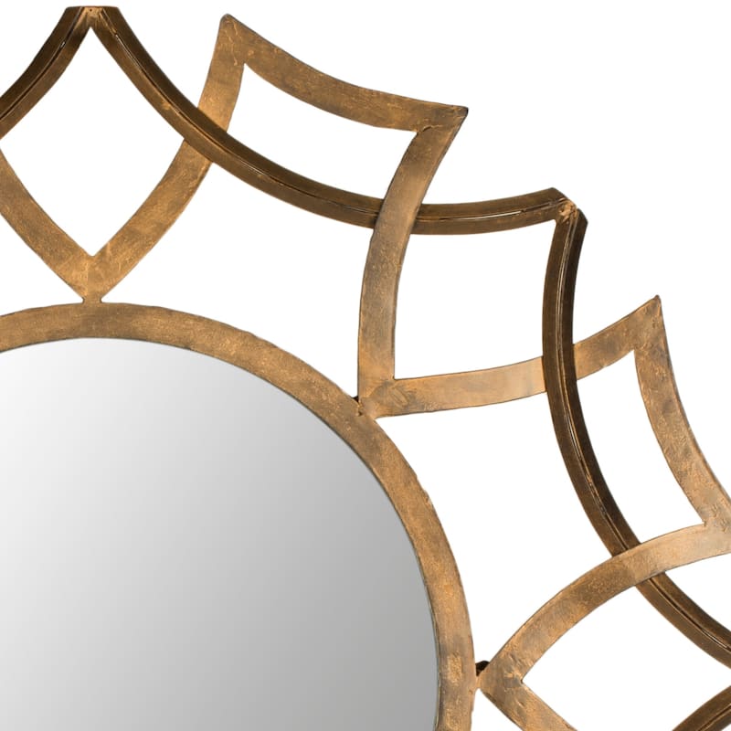 SAFAVIEH Yuuna Antique Gold Sunburst 35-inch Decorative Mirror - 35" x 1" x 35" - 35Wx1Dx35H