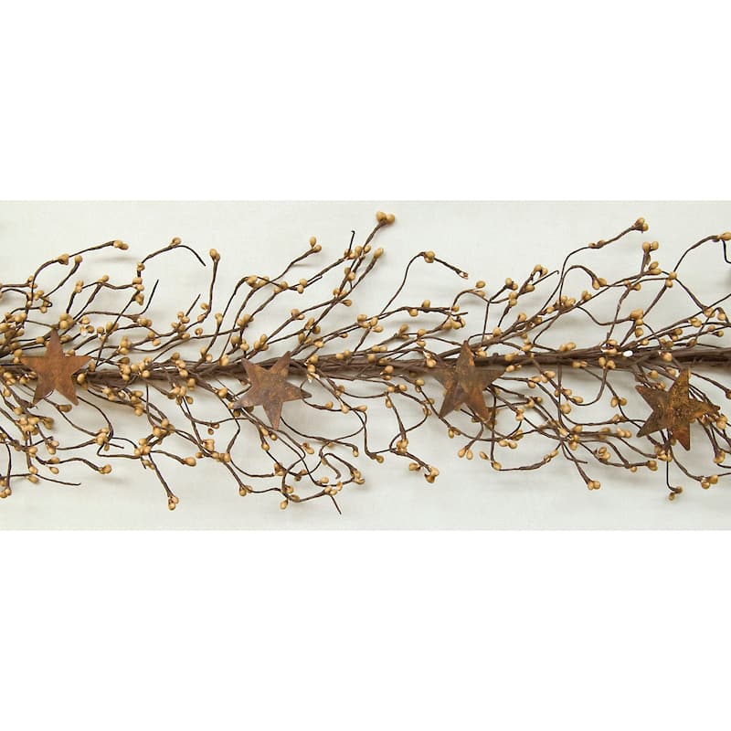 Pip Berry Garland With Stars Old Gold 40" - 40 inches