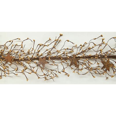 Pip Berry Garland With Stars Old Gold 40" - 40 inches