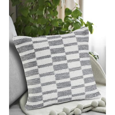 Sevita Grayscale 18 Inch Throw Pillow, Single or Set of 2