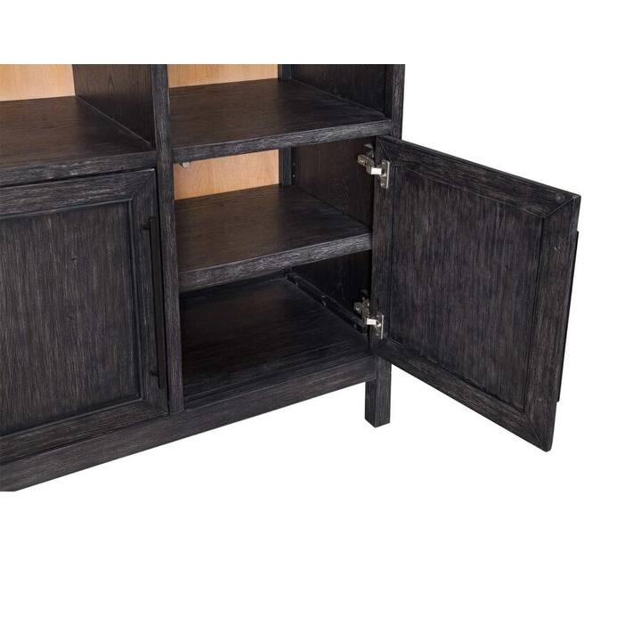 Modern Wood Arched Display Cabinet/Bookcase, Office Shelving, Storage Cabinet, Fully Assembled, Black - 40"w x 76"h x 17"d