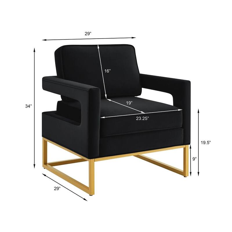 Accent Arm Chair with Gold Base