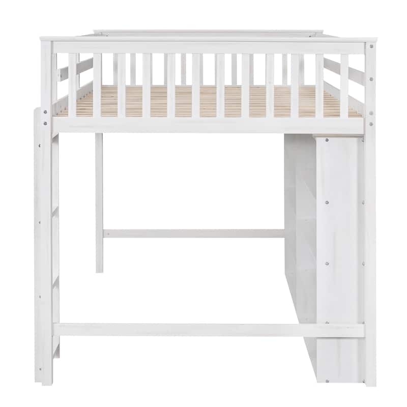 Loft Bed with Storage Shelves