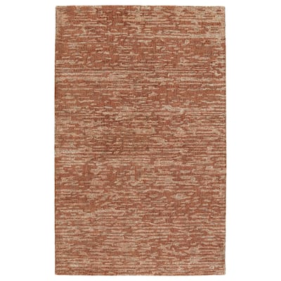 Ingar Handmade Abstract Rust/ Light Brown Area Rug