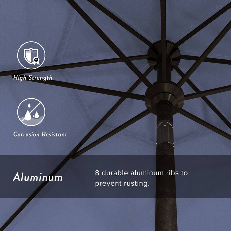 California Umbrella 9' Sunset Series Patio Umbrella Bronze Aluminum Frame and Ribs, Crank Lift Auto Tilt, Sunbrella Cilantro