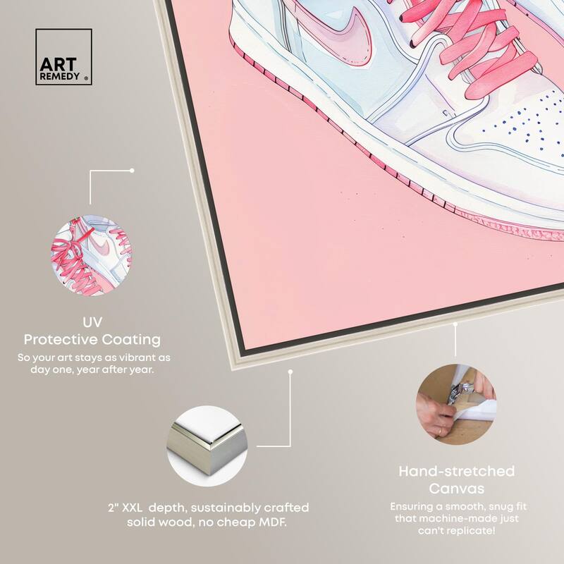 Blush Floral Bloom Sneakers Canvas by Art Remedy