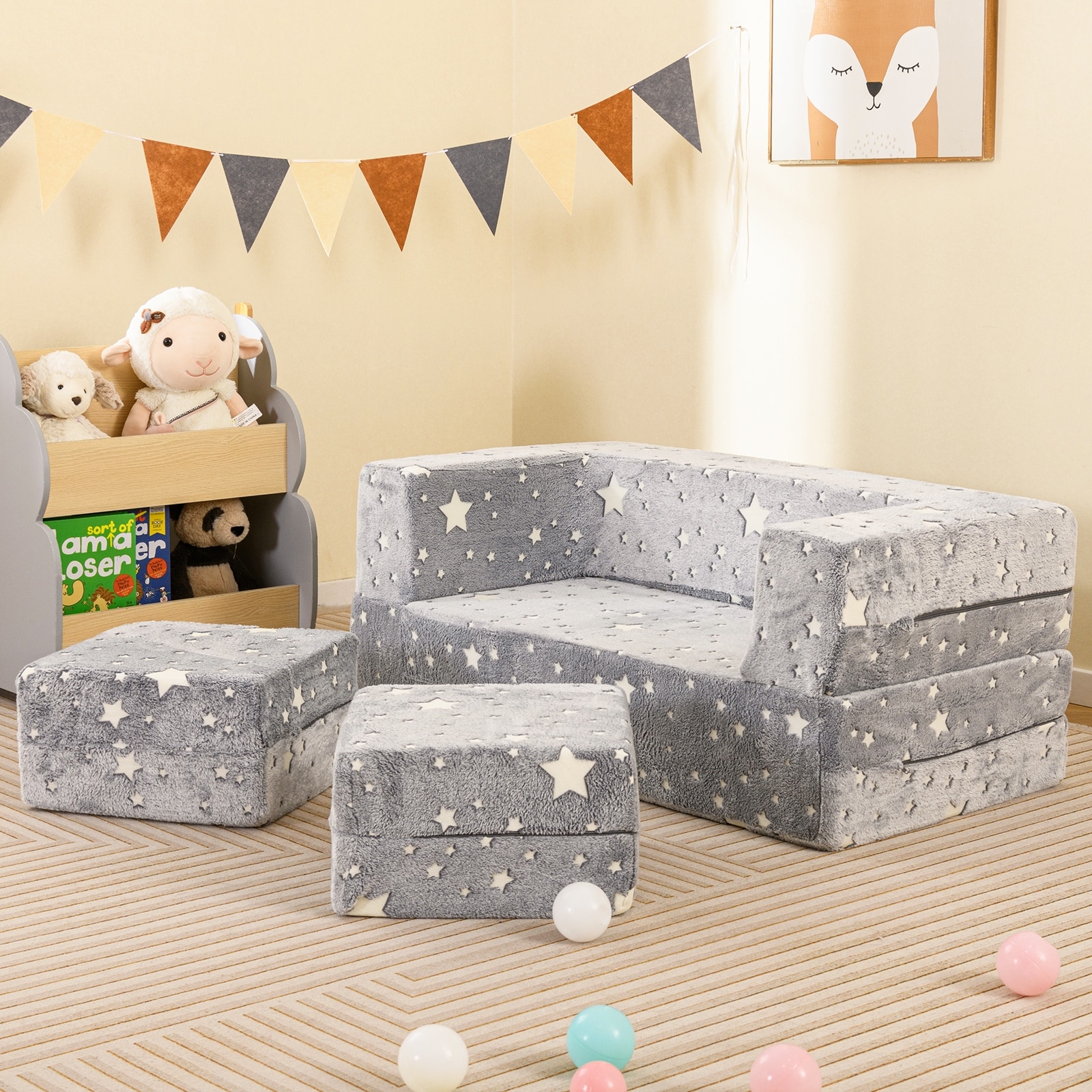 Two Seater Kids Play Couch with Washable Flannel Cover - Bed Bath \u0026 Beyond  - 42479167, image size:1600x1600