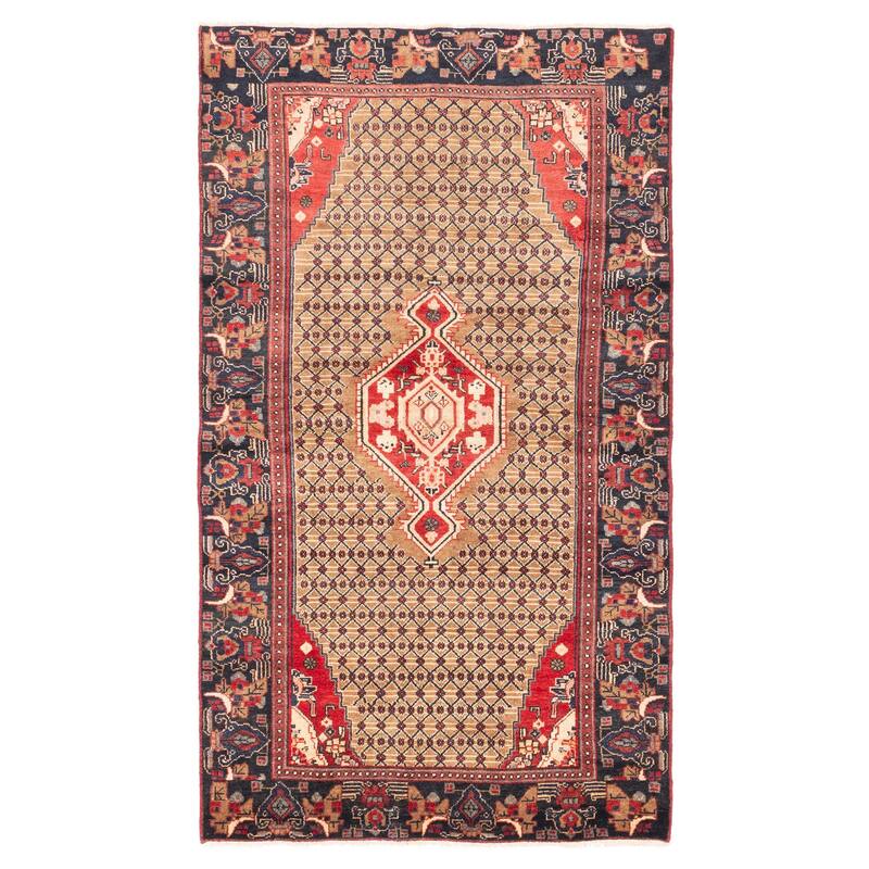 ECARPETGALLERY Hand-knotted Anatolian Vintage Light Brown Wool Rug - 3'11 x 7'1