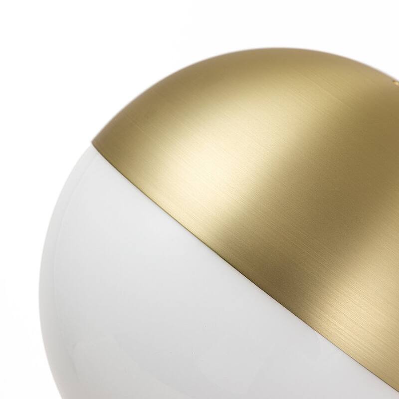 1-Light Modern Curved Arm Bedroom Wall Light With Opal Glass Globe