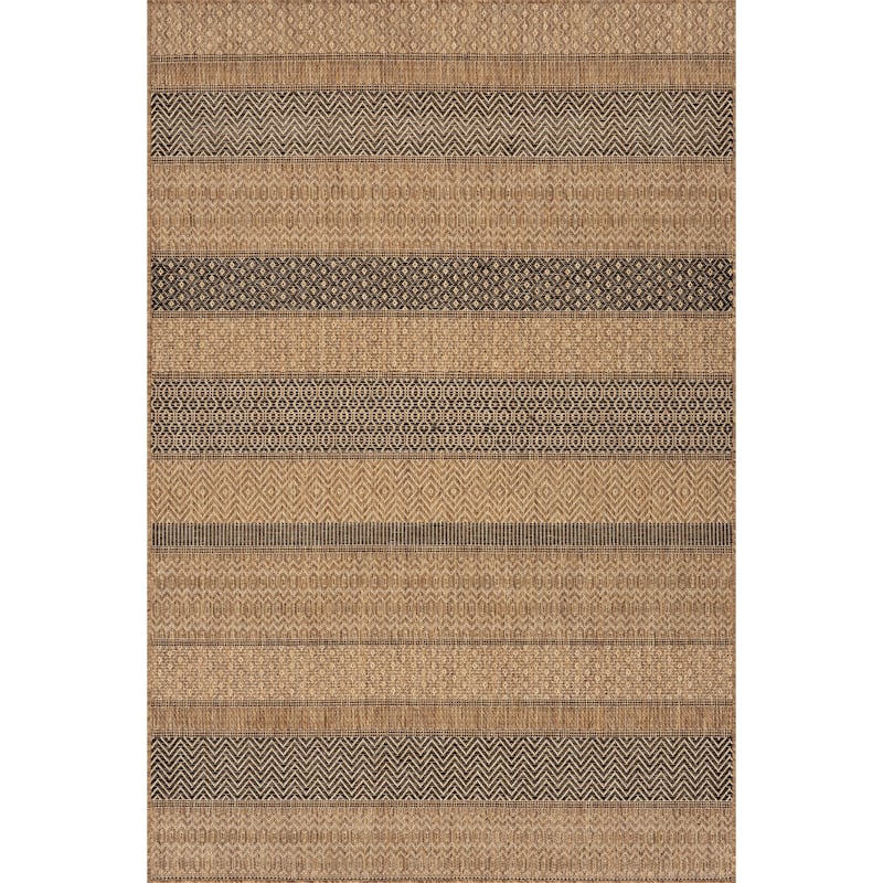Nuloom Torelle Indoor/Outdoor Abstract Area Rug - Black - 6' 7" X 9' - Rectangle