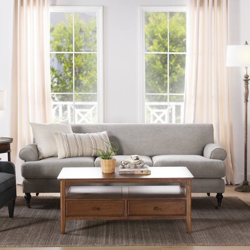 Alana Lawson 88 Inch Living Room Sofa – Three Cushion Couch with Rolled Arms and Tight Back – Minimal Assembly Required