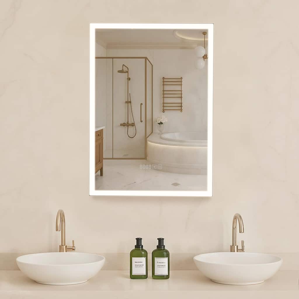 LED Medicine Cabinet with Mirror and One-Touch Anti-Fog 3 Color Light Modes for Modern Bathroom Use - 20.0 x 4.9 x 27.9 in