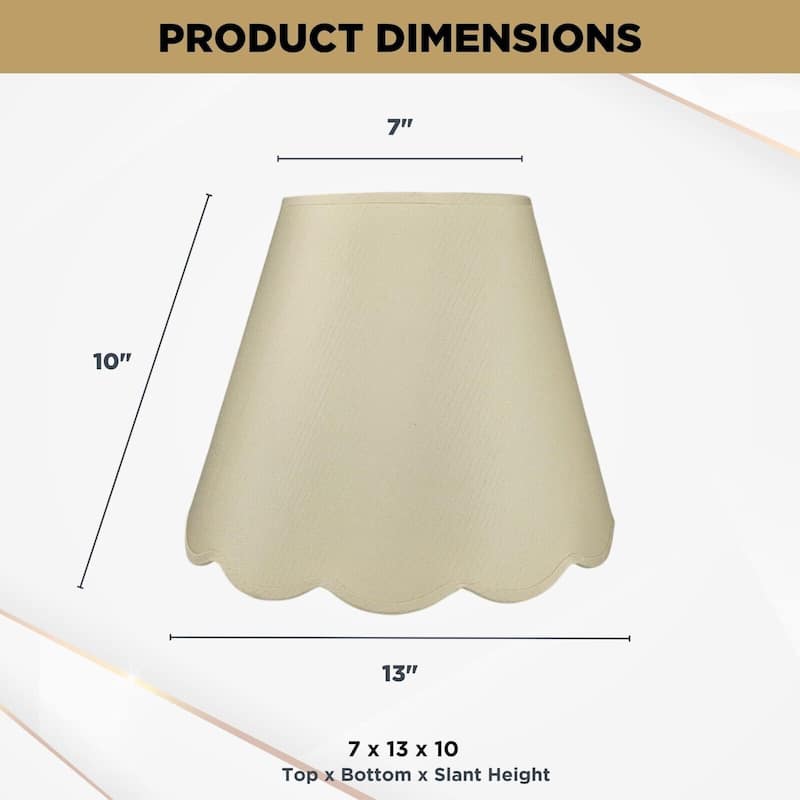 Royal Designs Scallop Empire Lamp Shade Set of 2 - 7 x 13 x 10