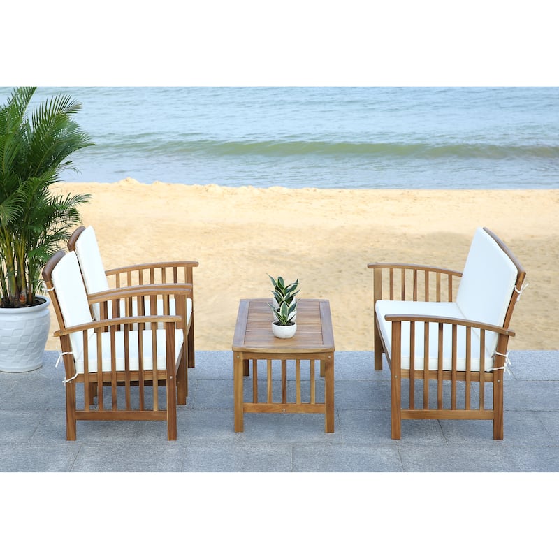 SAFAVIEH Outdoor Rocklin 4-piece Conversation Patio Set