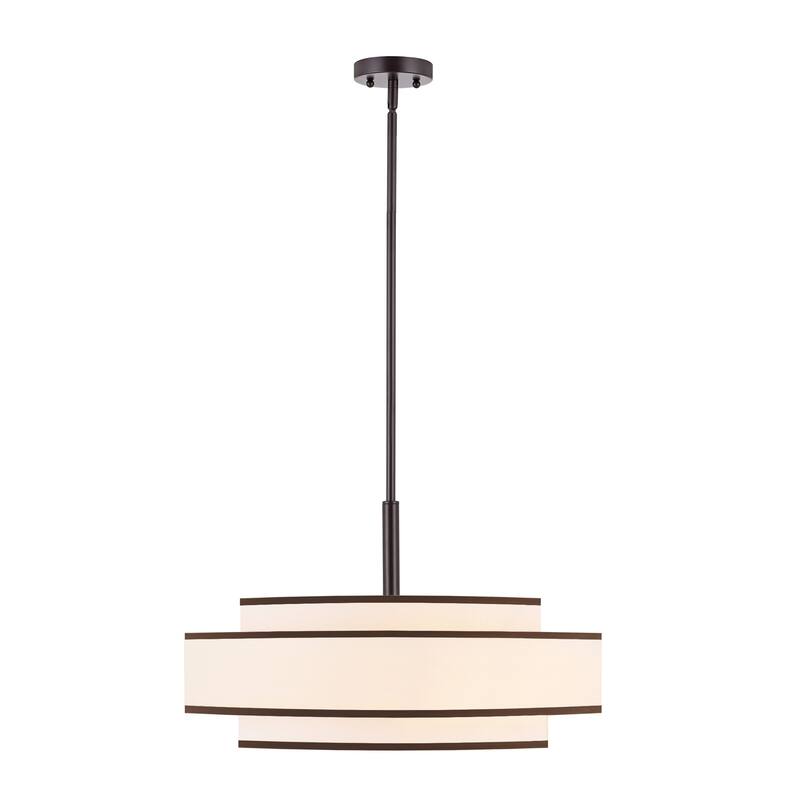 GetLedel 5-Light Double Shaded Dimmable Drum Chandelier