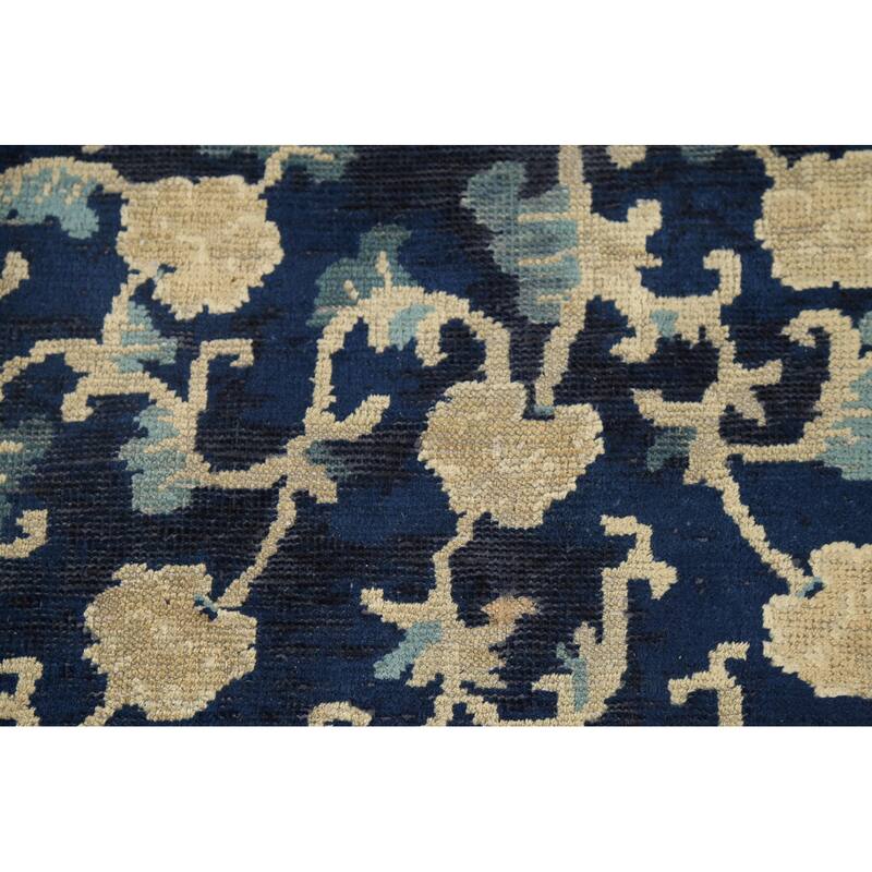 Vegetable Dye Art Deco Chinese Foyer Rug Hand-Knotted Wool Carpet - 2'11"x 4'9"