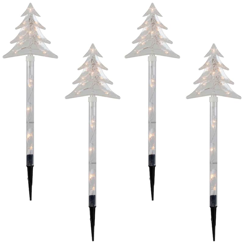 4ct Christmas Tree Pathway Marker w/ Lawn Stakes - Clear Lights