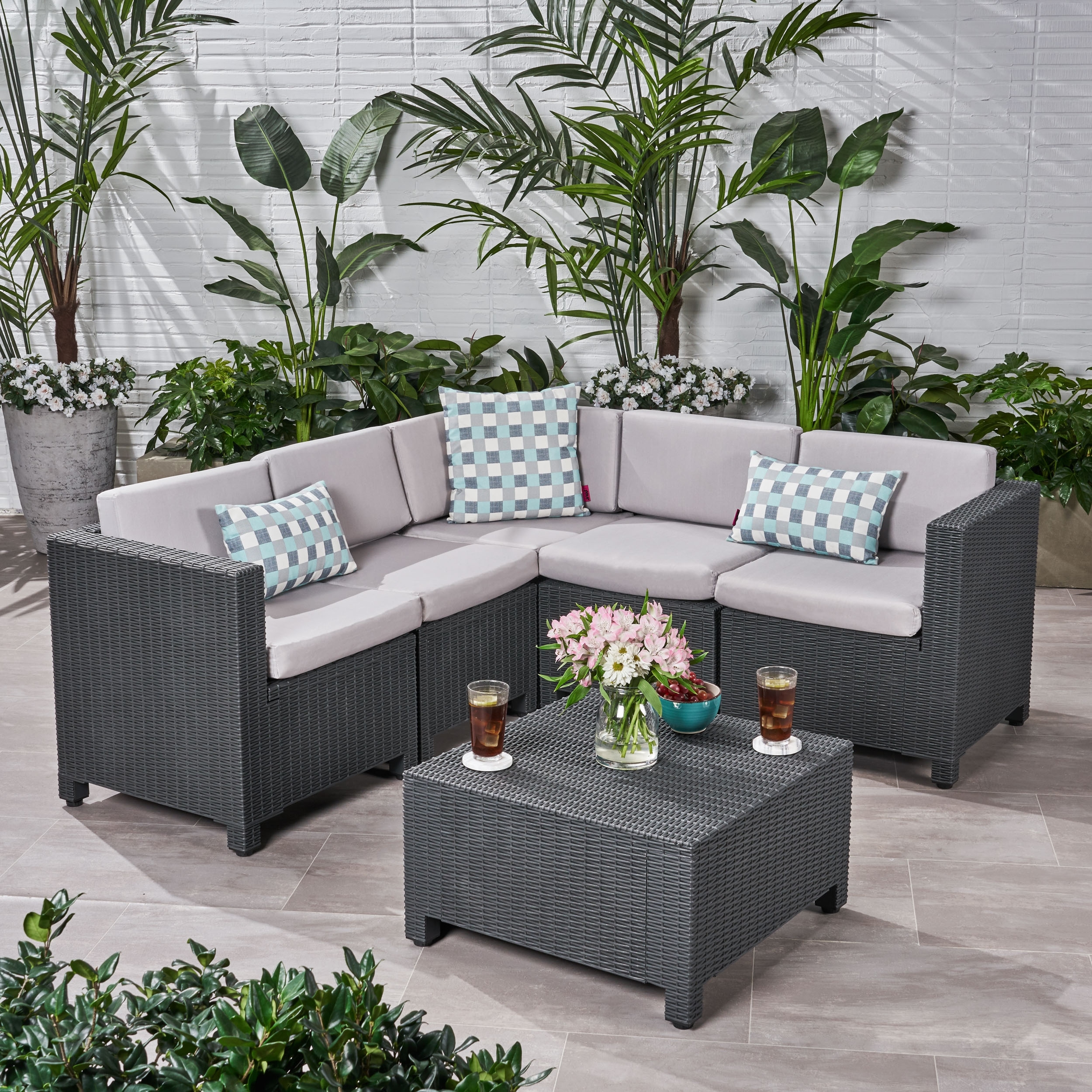 5 seater best sale rattan set