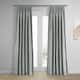 Exclusive Fabrics Solid Faux Dupioni Pleated Blackout Curtain Panel - 25 x 96 - Silver