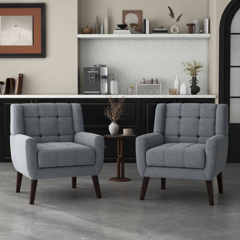 Set of 2 Tufted Upholstered Accent Armchair