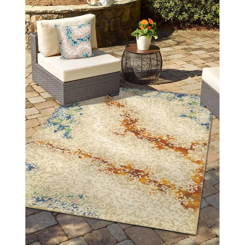 Liora Manne Visions III Elements Indoor/Outdoor Pillow Cool 20" Square