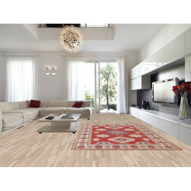 Red Kazak Rug Hand-Knotted Oriental Wool Carpet - 8'2"x 12'2"