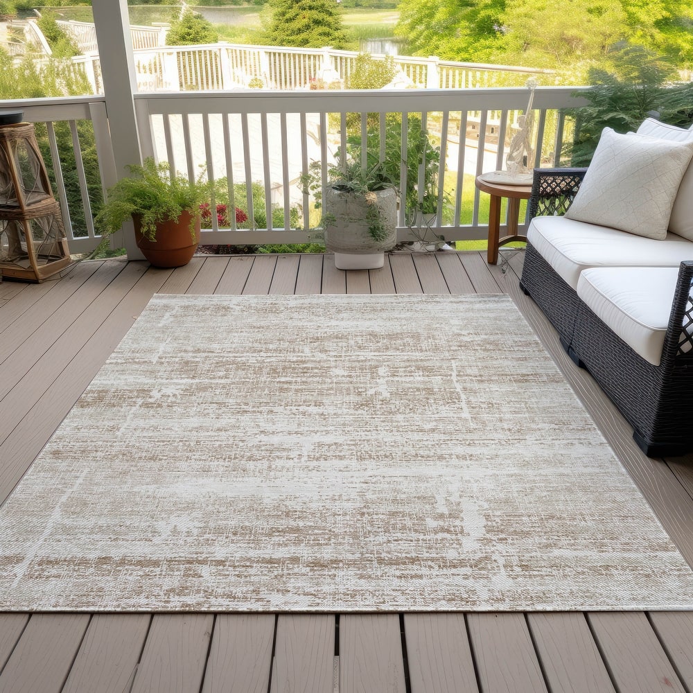 Machine Washable Indoor/ Outdoor Chantille Solid Ombre Rug