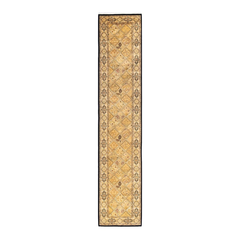 Overton Handknotted Wool Traditional Oriental Brown Runner - Bronze - Runner
