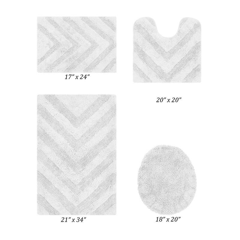 Better Trends Bathroom Rug Set 100% Cotton Tufted Water Absorbent Bath Rug for Shower, Sink Mats Machine Wash Hugo Collection