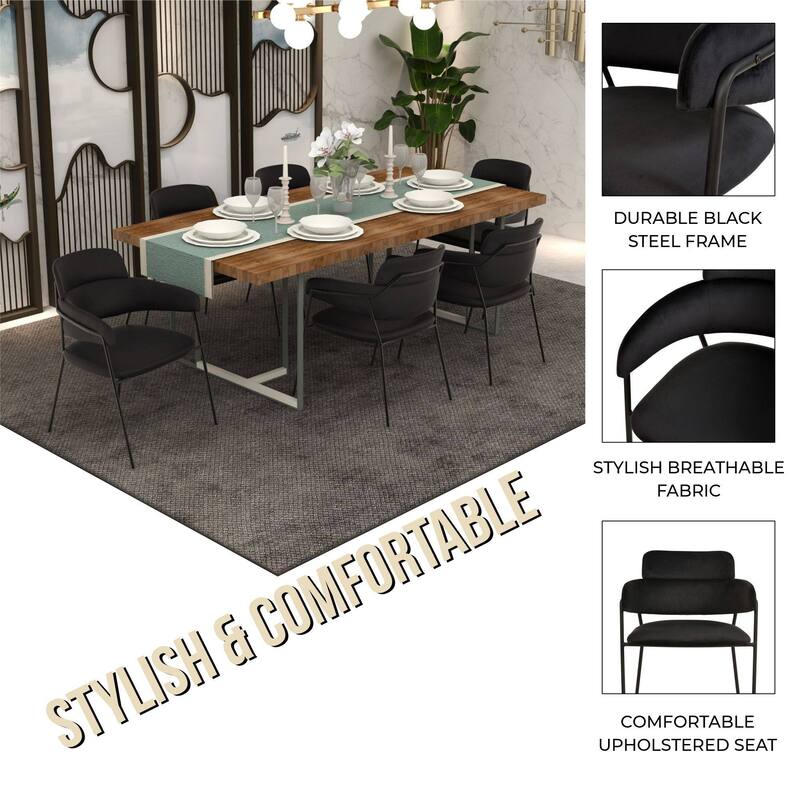 LeisureMod Axis Upholstered Dining Chair in Leather/Polyester/Velvet, Modern Minimalist Side Chair for Home & Kitchen