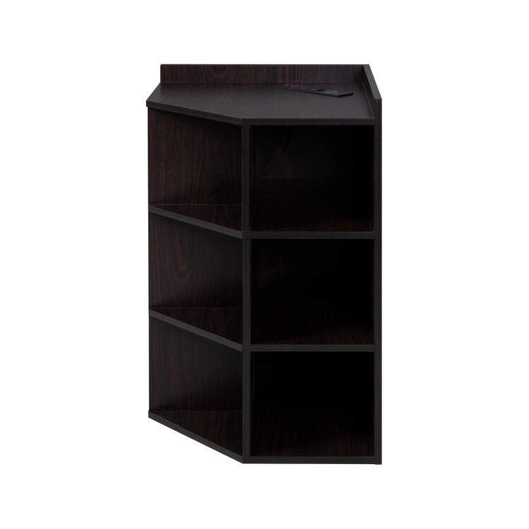 Corner Shelf with USB Ports and Outlets Cubby Storage Organizer