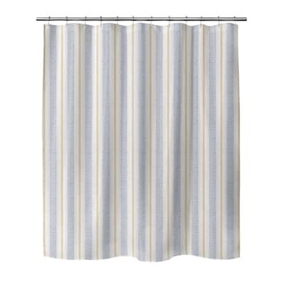 STRIPE DOTS BLUE Shower Curtain By Kavka Designs