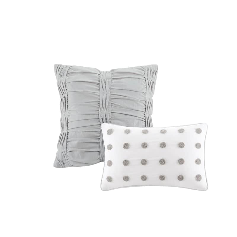 Intelligent Design Maize Cotton Jacquard Comforter Set with Euro Shams and Throw Pillows