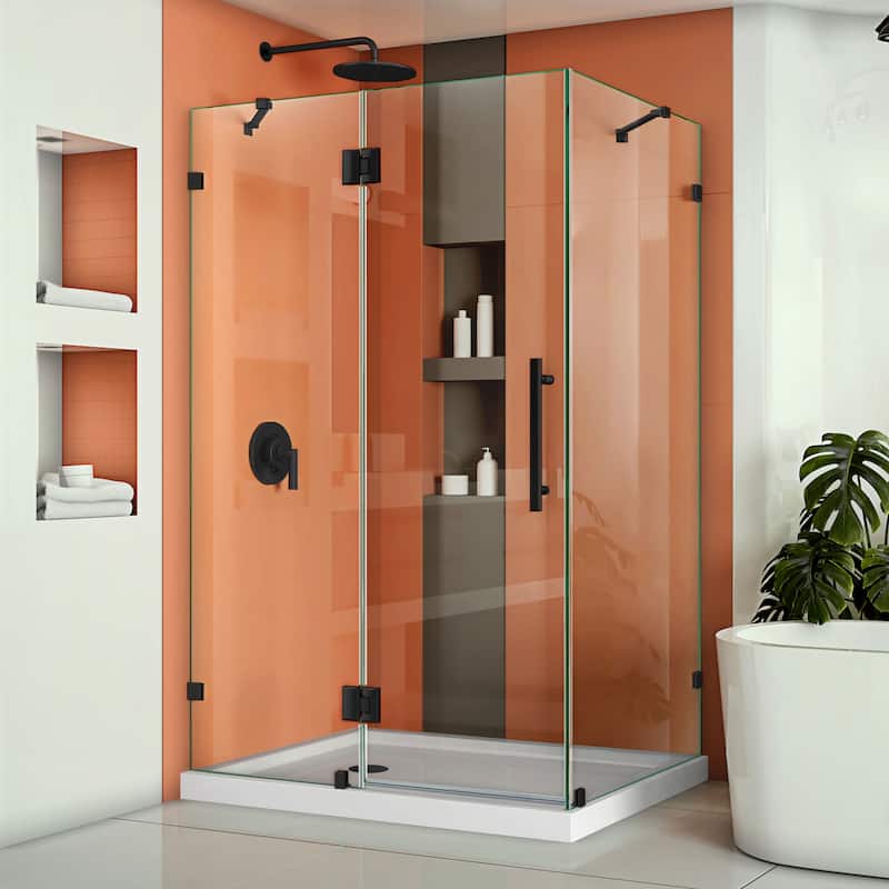 DreamLine Quatra Lux 34 1/4 in. D x 46 3/8 in. W x 72 in. H Hinged Shower Enclosure with Support Arms - 34.25" x 46.38"