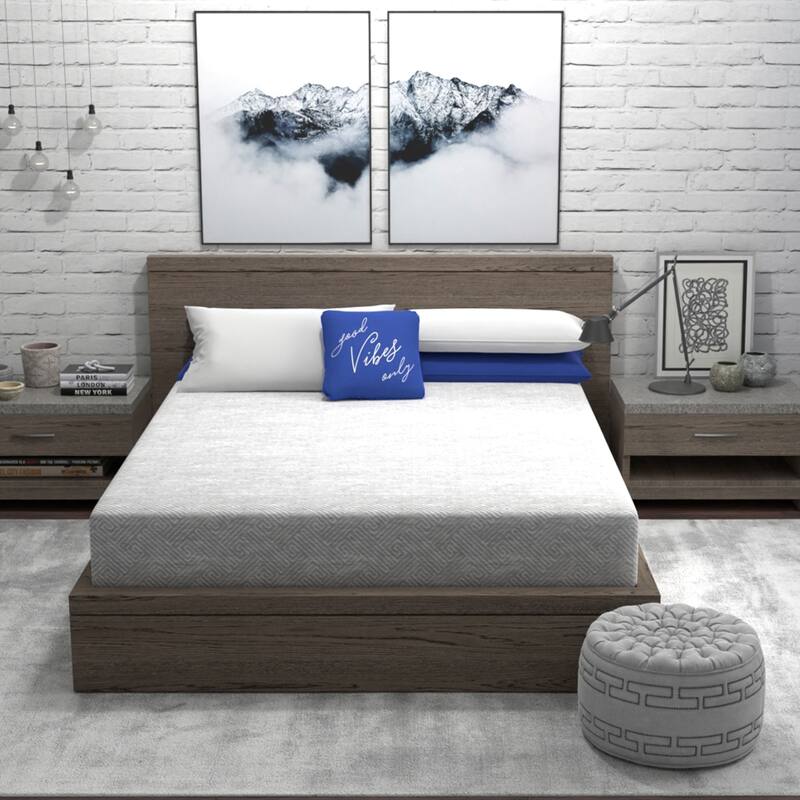 Vibe Heather Grey 8" Gel Memory Foam Mattress in a Box, Ultra Small Package - Twin