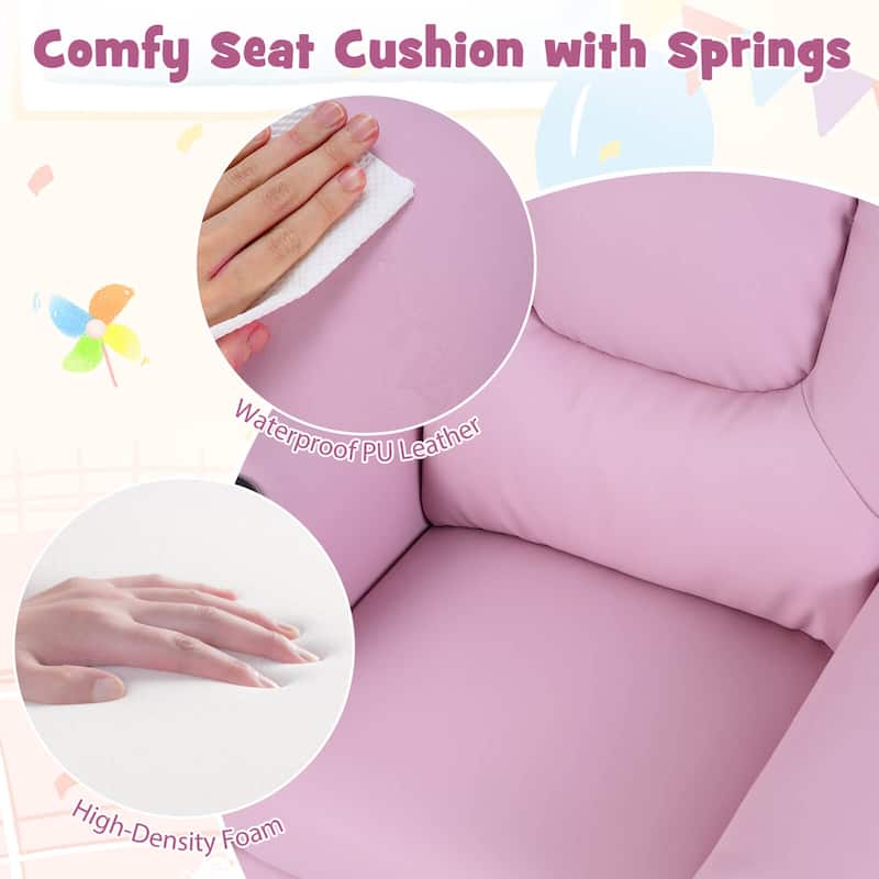 Costway Kids Recliner Chair with Cup Holder & Side Pocket Adjustable