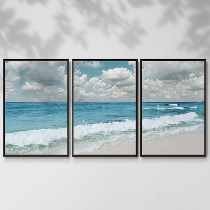 Beach Bliss - Multi Piece Framed Canvas - 24 x 36 - Black