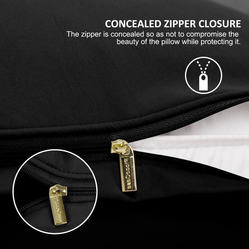 2Pcs Brushed Microfiber Zippered Pillowcases