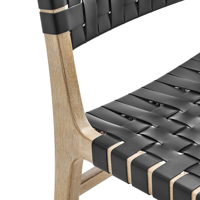 NPD Furniture Marco Faux Leather Dining Side Chair Drift Wood Frame (Set of 2)