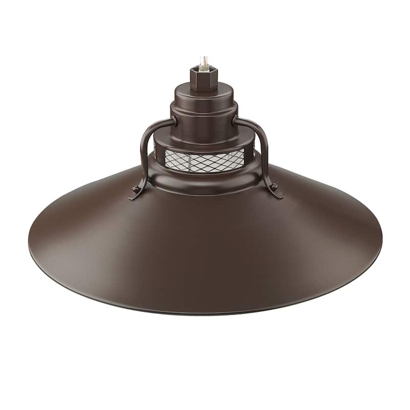 R Series 1-Light Stem Hung Railroad Shade - Architectural Bronze - 18